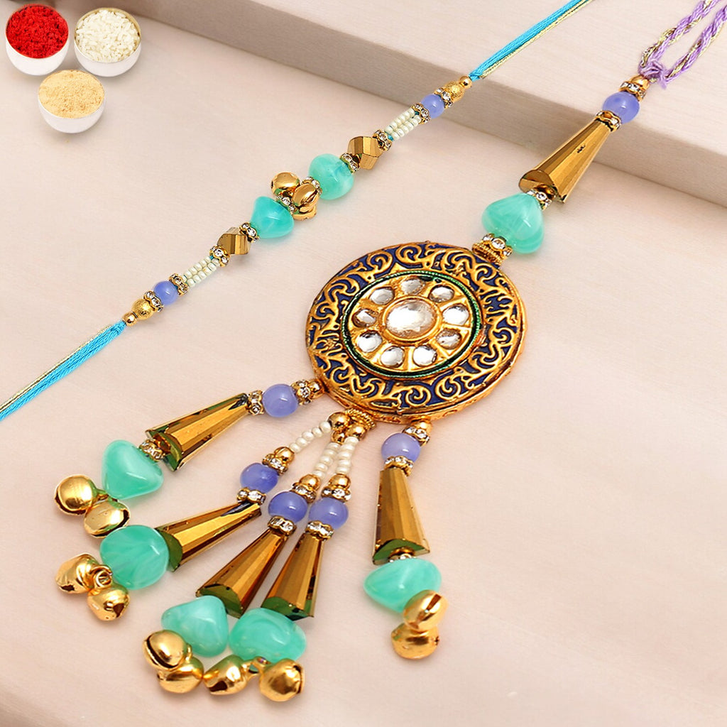 Rakhis Online UK- The Last Mundra rm106 Bhaiya Bhabhi Rakhi