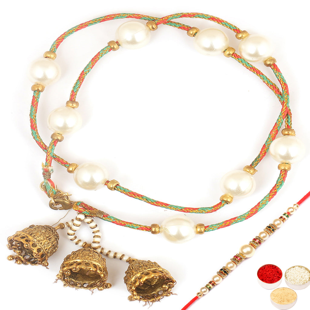 Rakhis Online Australia-  Pure as Pearls rm112 Bhaiya Bhabhi rakhi