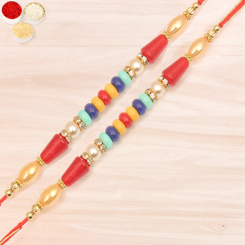 Rakhis Online Australia-  Set of 2 - 6959 Fancy Thread Rakhi