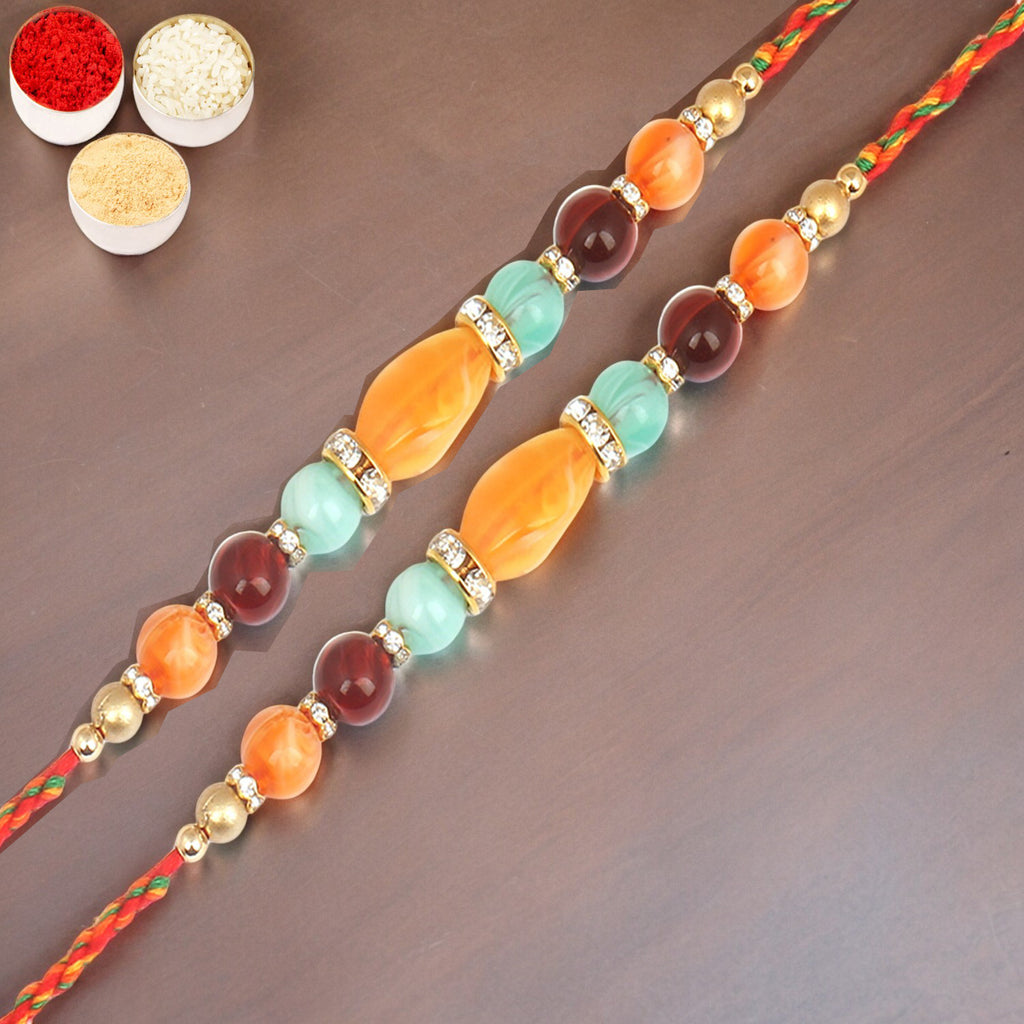 Rakhis Online Australia-  Set of 2 - 8650 Fancy Thread Rakhi