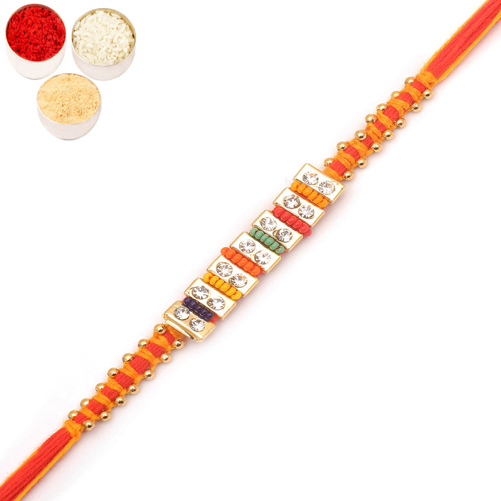 Rakhis Online UK-RM585 - Multicolour Stone Bracelet Rakhi 