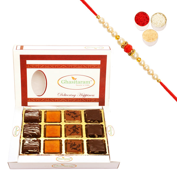 Rakhi Special Ghasitaram Sweets Box 12 Pcs with Rakhi