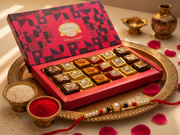 Rakhi Special Ghasitaram Sweets Box with Rakhi