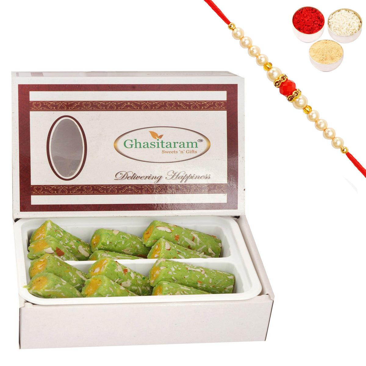 Kaju Pista Roll  with Rakhi