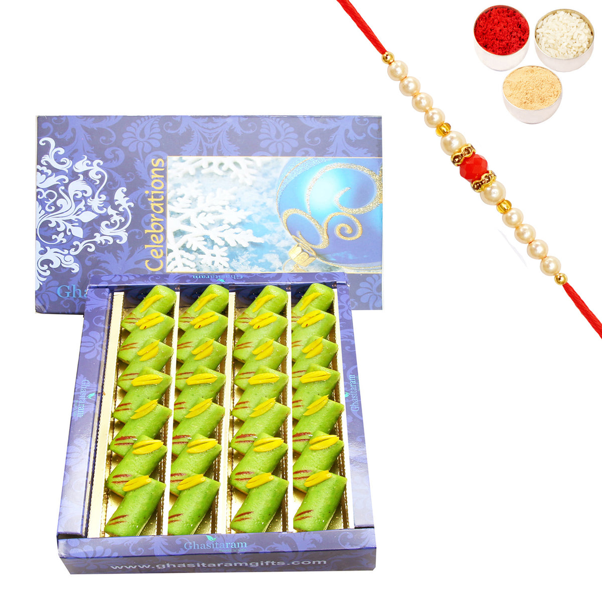 Kaju Pista Roll  with Rakhi