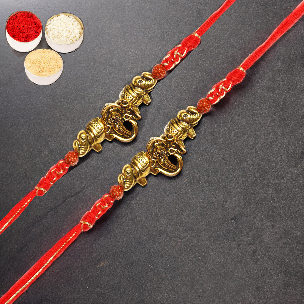 Set of 2 - LD-84 Om Ganesha Rakhi