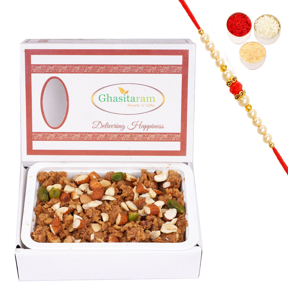 Dryfruit Halwa 200 gms with Beads Rakhi