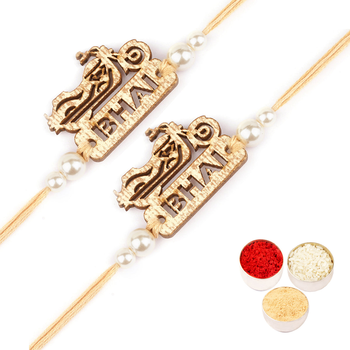 Set of 2 - BW-5411 Wooden Bike Bhai Rakhi