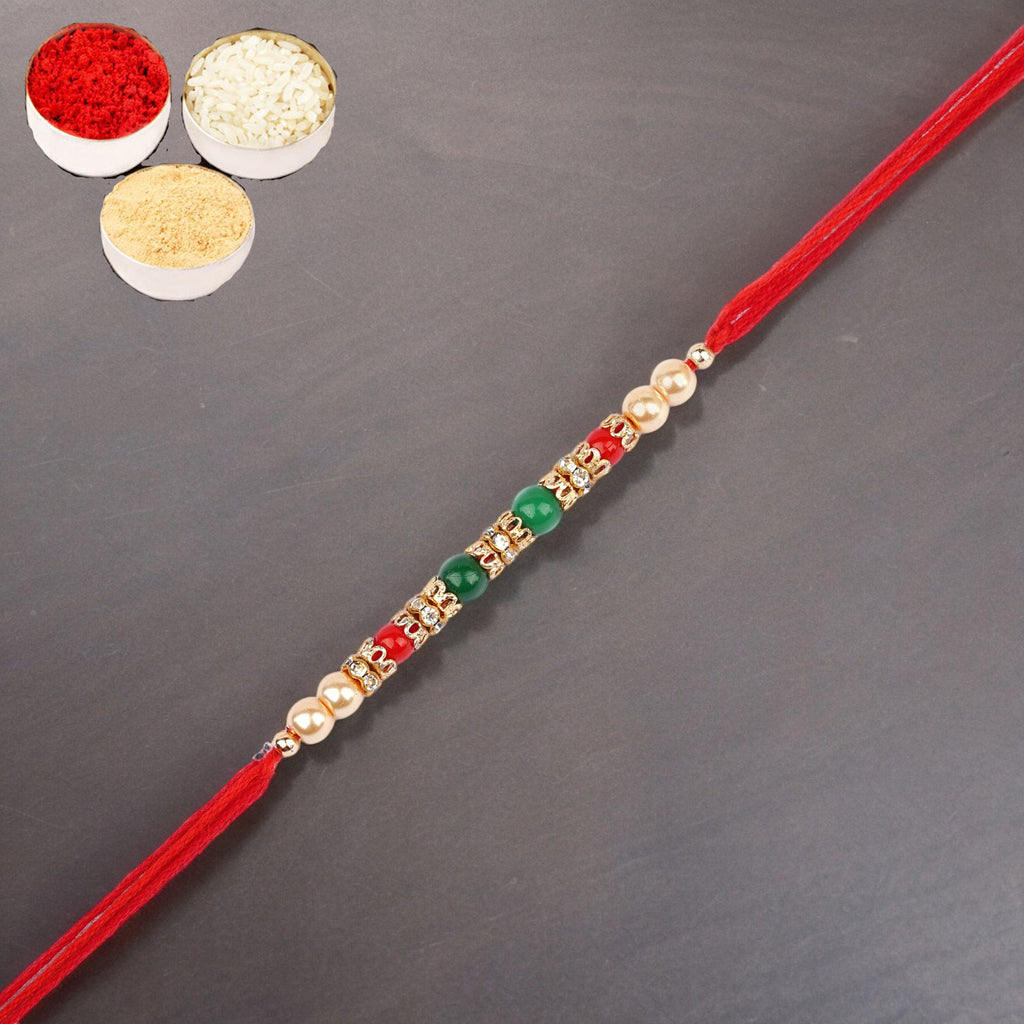 Rakhi for Brother Rakhis Online - Nbh-236 Pearl Rakhi For my Brother