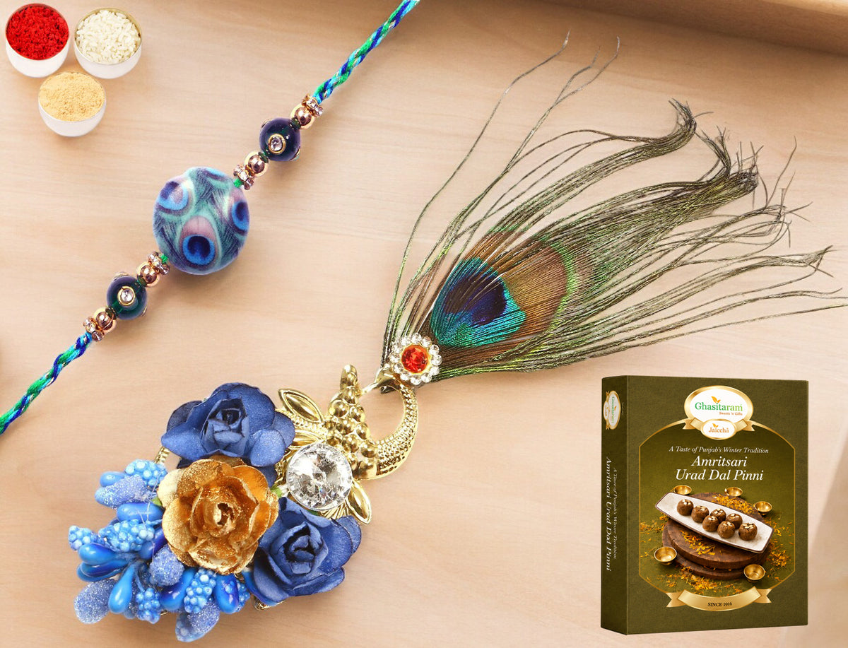 M-102 Bhaiya Bhabhi Rakhi with 200 gms of Pinni 