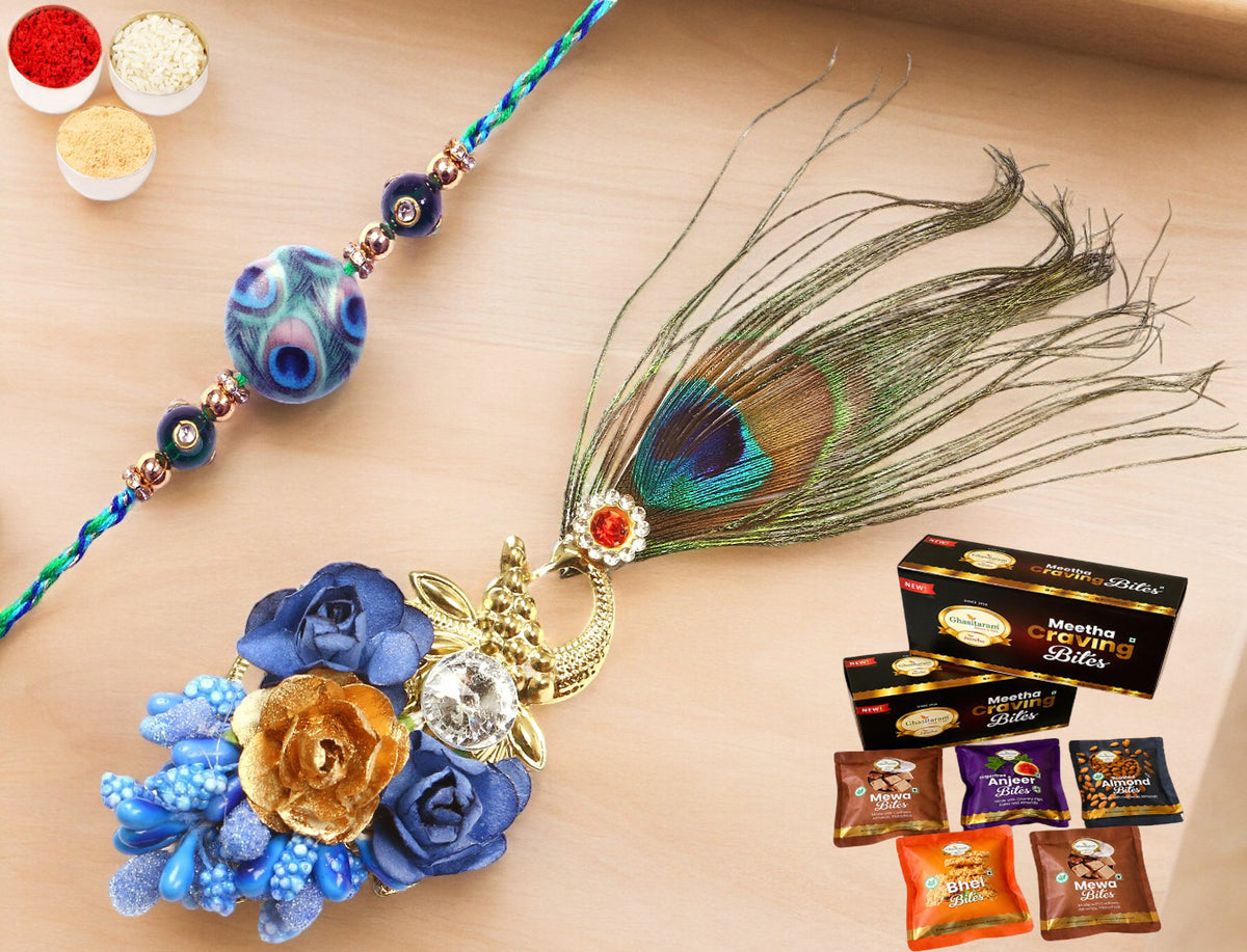 M-102 Bhaiya Bhabhi Rakhi with Asorted bites box