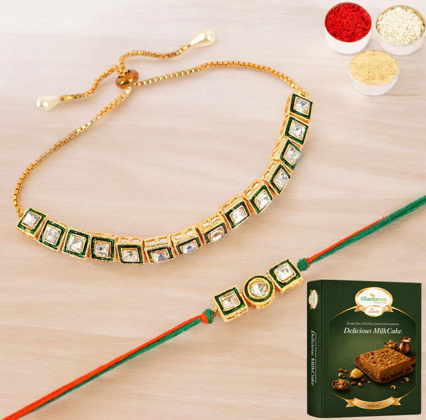 MJ-1 Bhaiya Bhabhi Rakhi with 200 gms of Milk Cake