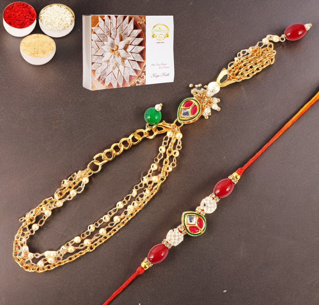 MJ-3 Bhaiya Bhabhi Rakhi with 400 gms of Kaju katli