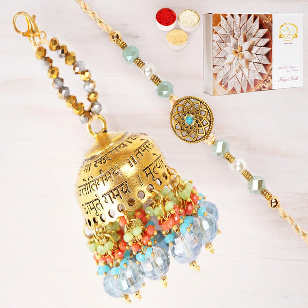 Rakhis Online UK- RM-270 Bhaiya Bhabhi Rakhi with 200 gms of Kaju katli