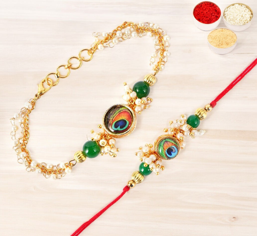 Rakhis Online-RT-M-Pankh Bhaiya Bhabhi Rakhi