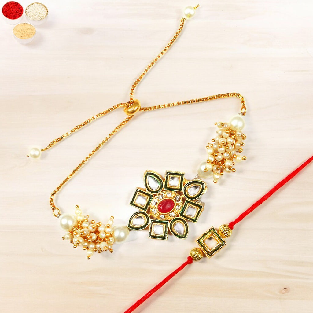 Rakhis Online-RT-Stone Bhaiya Bhabhi Rakhi