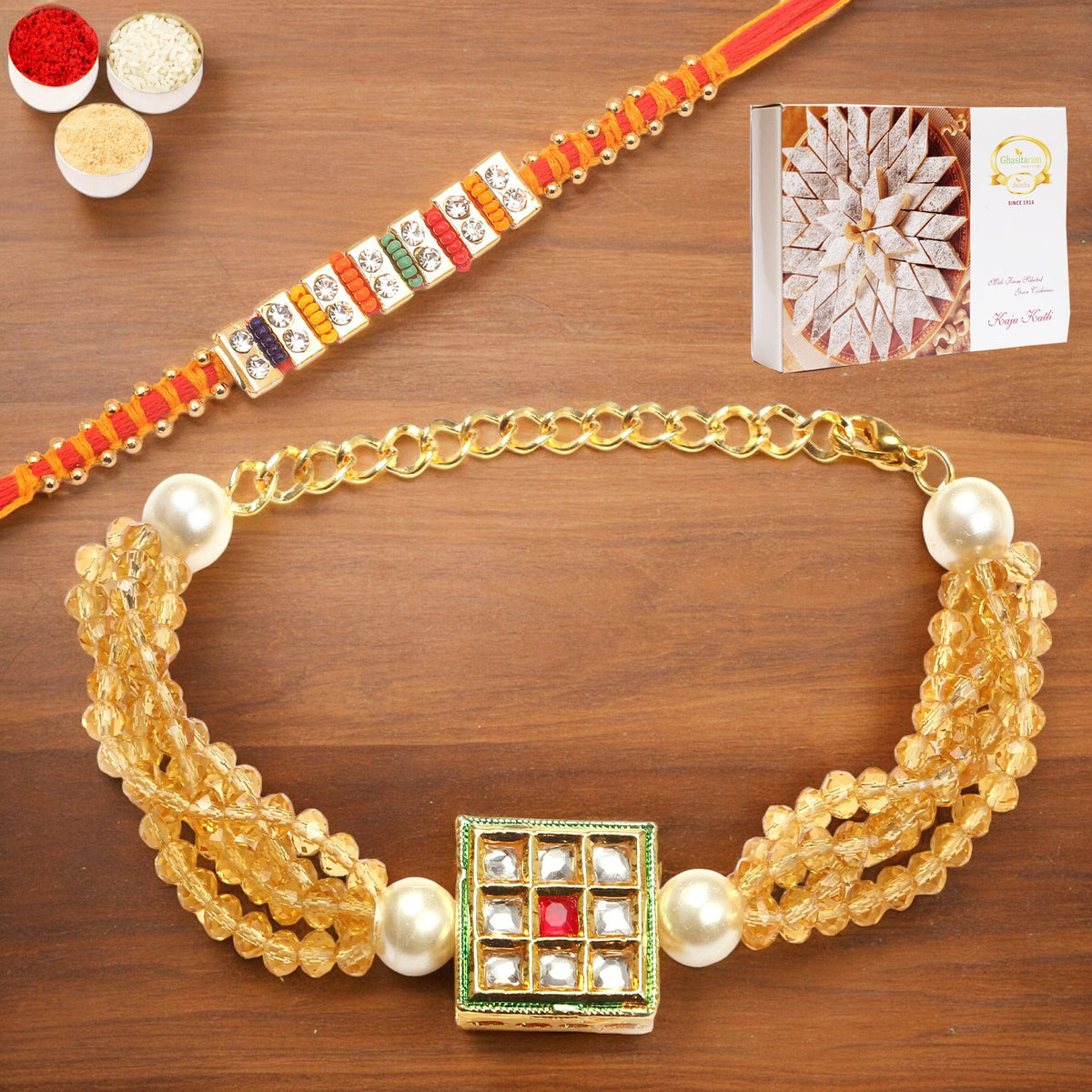 T-19 Bhaiya Bhabhi Rakhi with 400 gms of Kaju katli