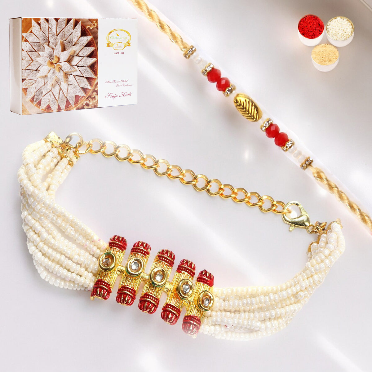 T-24 Bhaiya Bhabhi Rakhi with 400 gms of Kaju katli