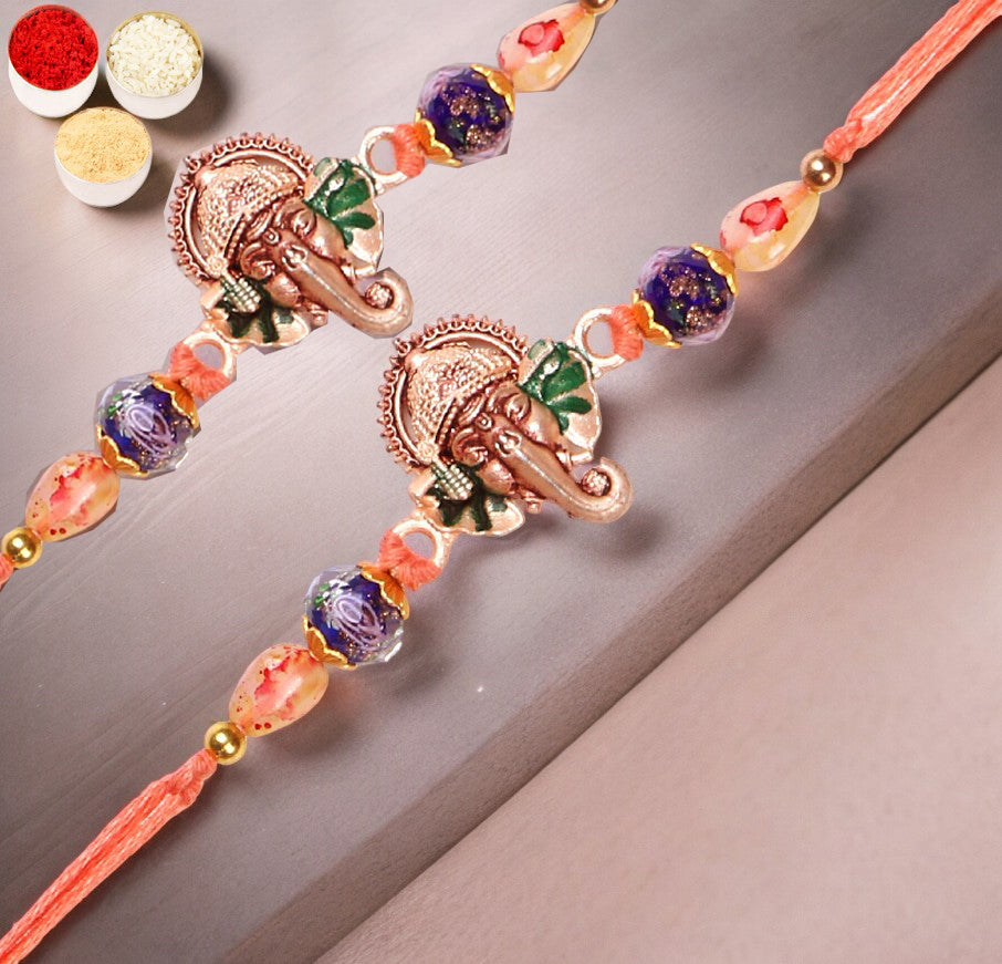 Rakhis Online Australia-  Set of 2 - L-1 Ganesha Rakhis