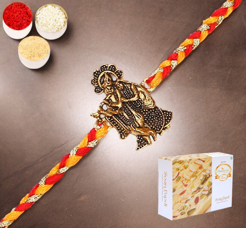 L-1 Krishna Rakhi with 400 gms of Soan Papdi