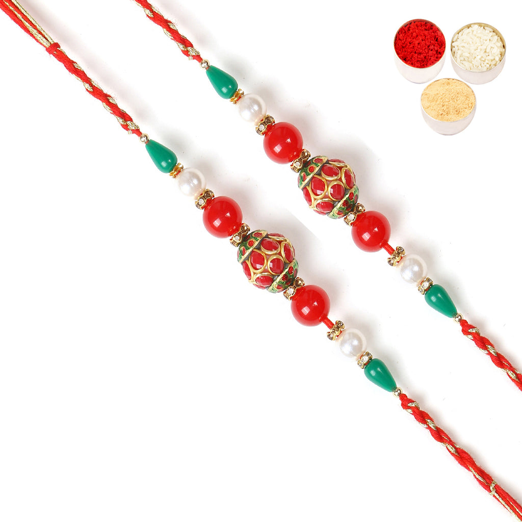 Rakhis Online USA-  Set of 2 - 2K-268 Fancy Thread Rakhis