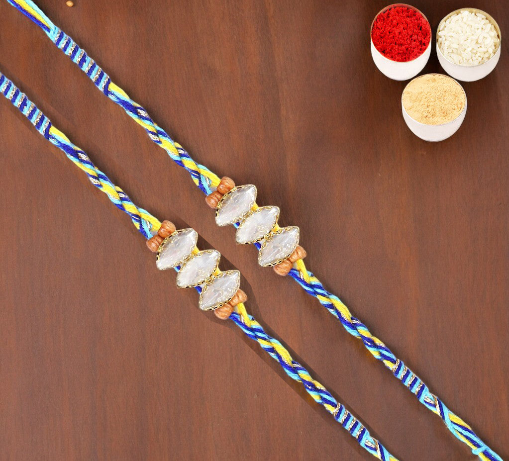 Rakhis Online USA-  Set of 2 - 6400 Fancy Thread Rakhis