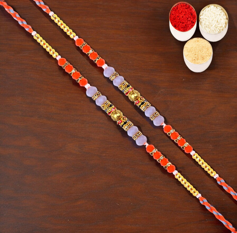 Rakhis Online UK-Set of 2 - 6497 Fancy Thread Rakhis