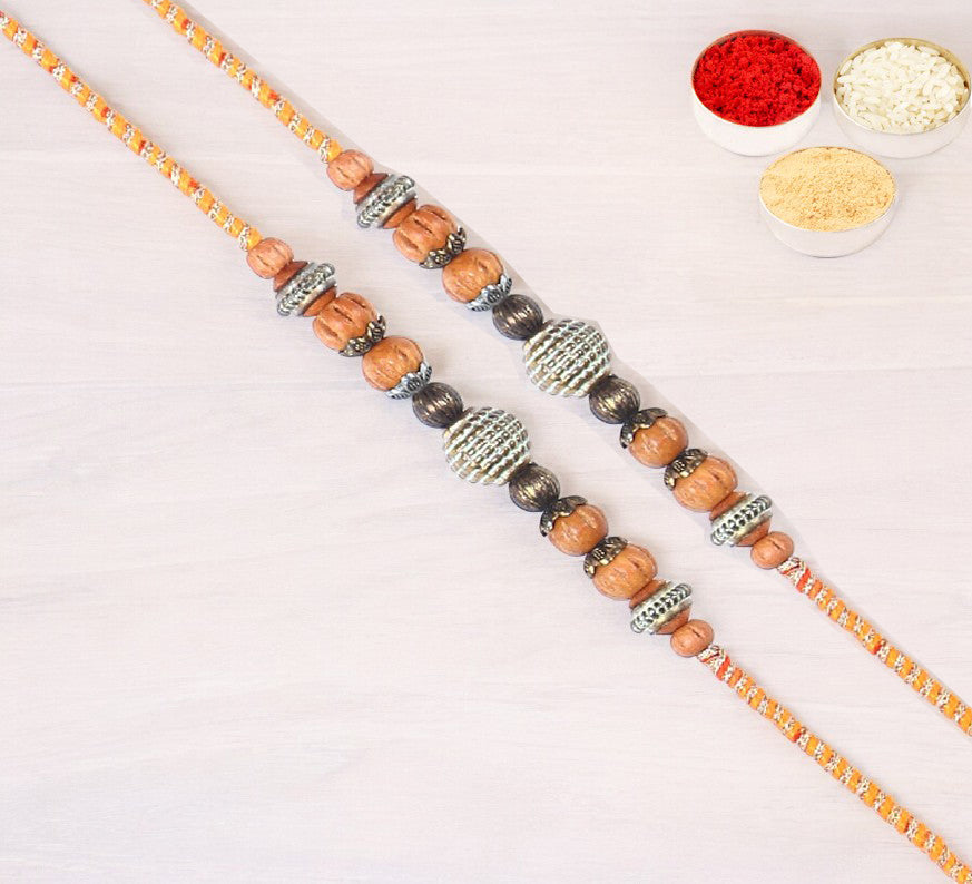 Rakhis Online Australia-  Set of 2 - L-1 Fancy Thread Rakhis