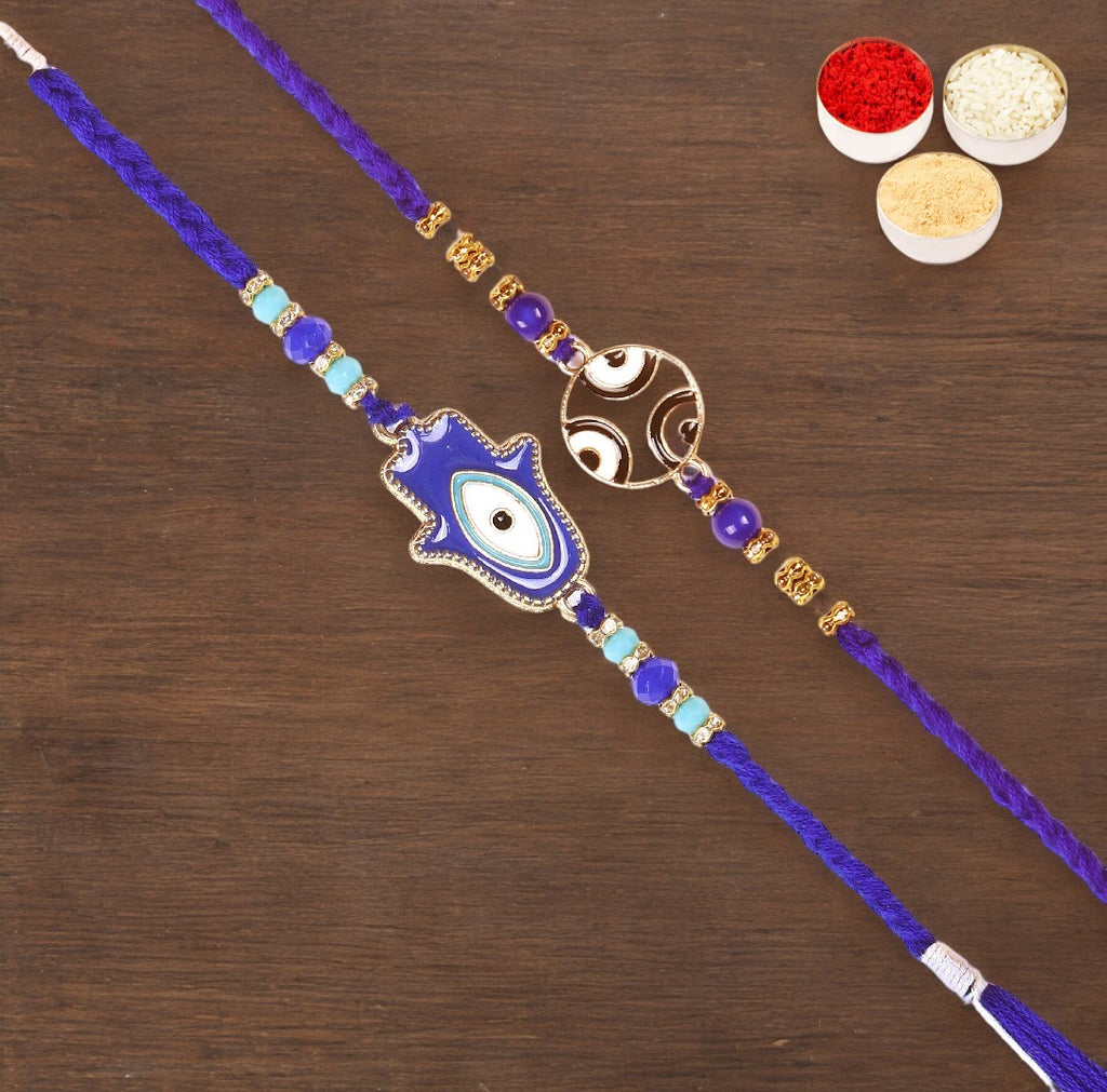 Rakhi for Brother Rakhis Online - Set of 2 8928, 8931 Fancy Evil Eye Rakhis