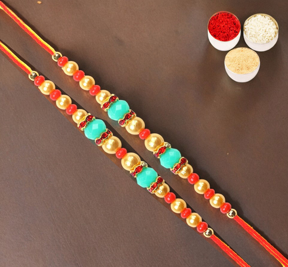 Rakhis Online Australia- Set of 2 - 6269 Pearl Rakhi For my Brother only