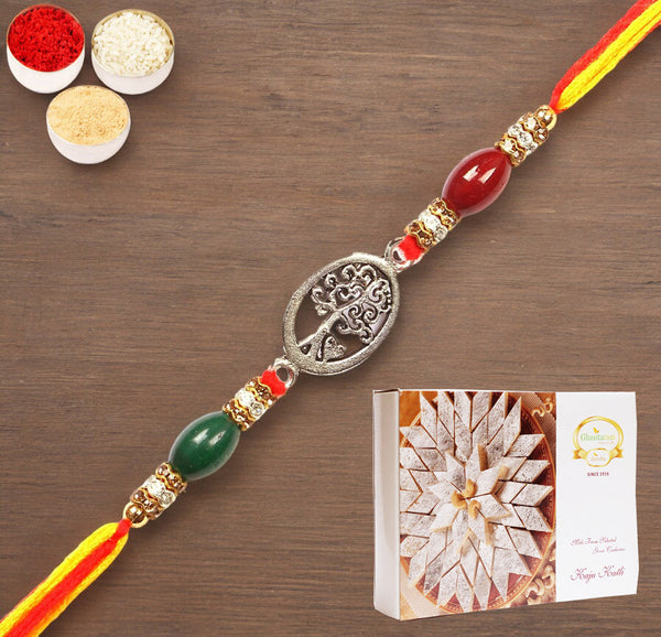 Rakhis Online Australia-8833 Premium Rakhi with 200 gms of Kaju katli