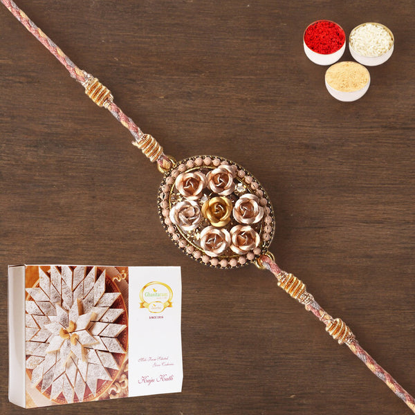 Rakhis Online Australia-RM-640 Premium Rakhi with 200 gms of Kaju katli