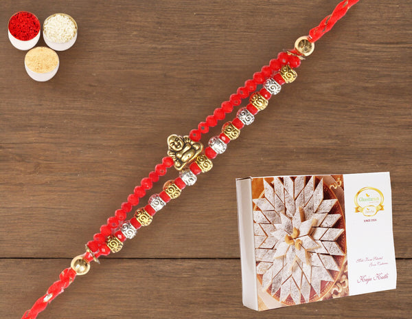 Rakhis Online UK-RM-668 Premium Rakhi with 200 gms of Kaju katli 