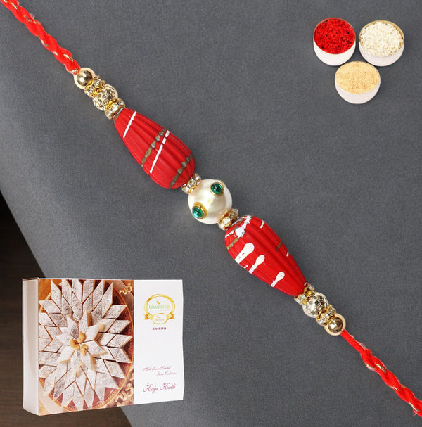 Rakhis Online Australia-RM- 711 Premium Rakhi with 200 gms of Kaju katli