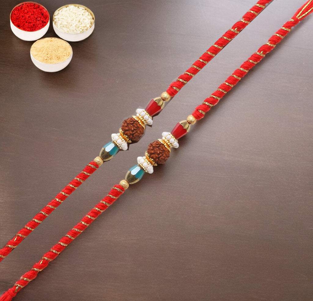 Rakhis Online Australia- Set of 2 - L-1 Rudraksh Rakhi