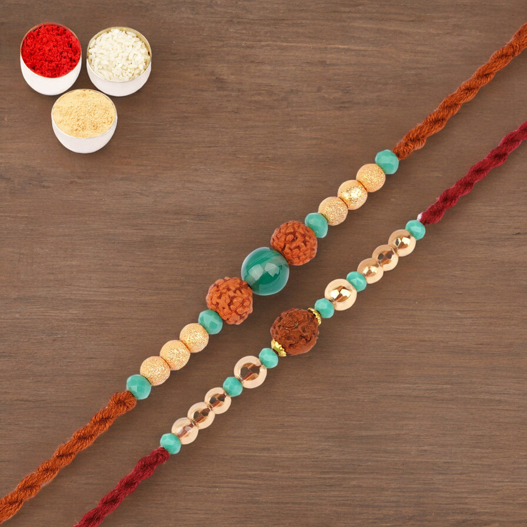 Rakhi for Brother Rakhis Online - Set of 2- 1891 and 1903 Rudraksh Rakhis