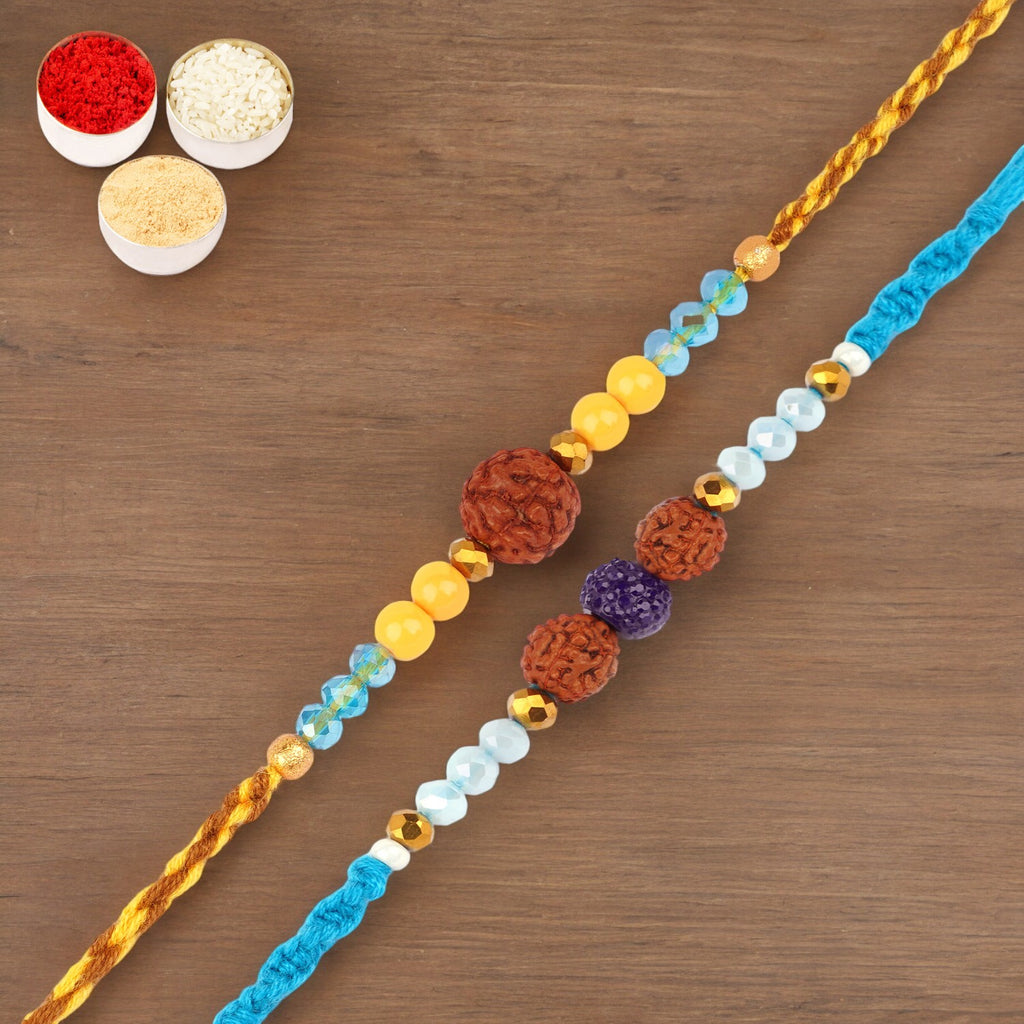 Rakhi for Brother Rakhis Online - Set of 2- 1906 and 1907 Rudraksh Rakhis