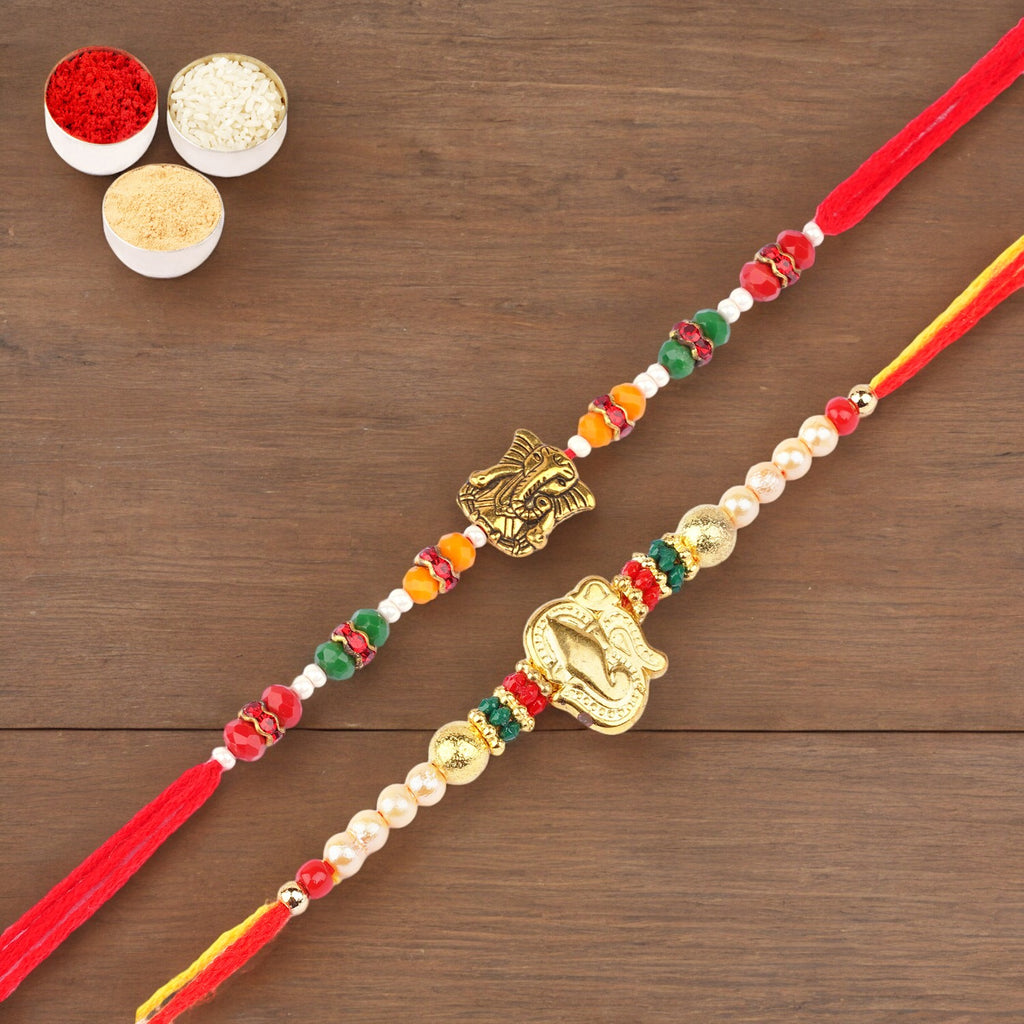 Rakhi for Brother Rakhis Online - Set of 2- 6971 and R-2110 Rakhi Threads