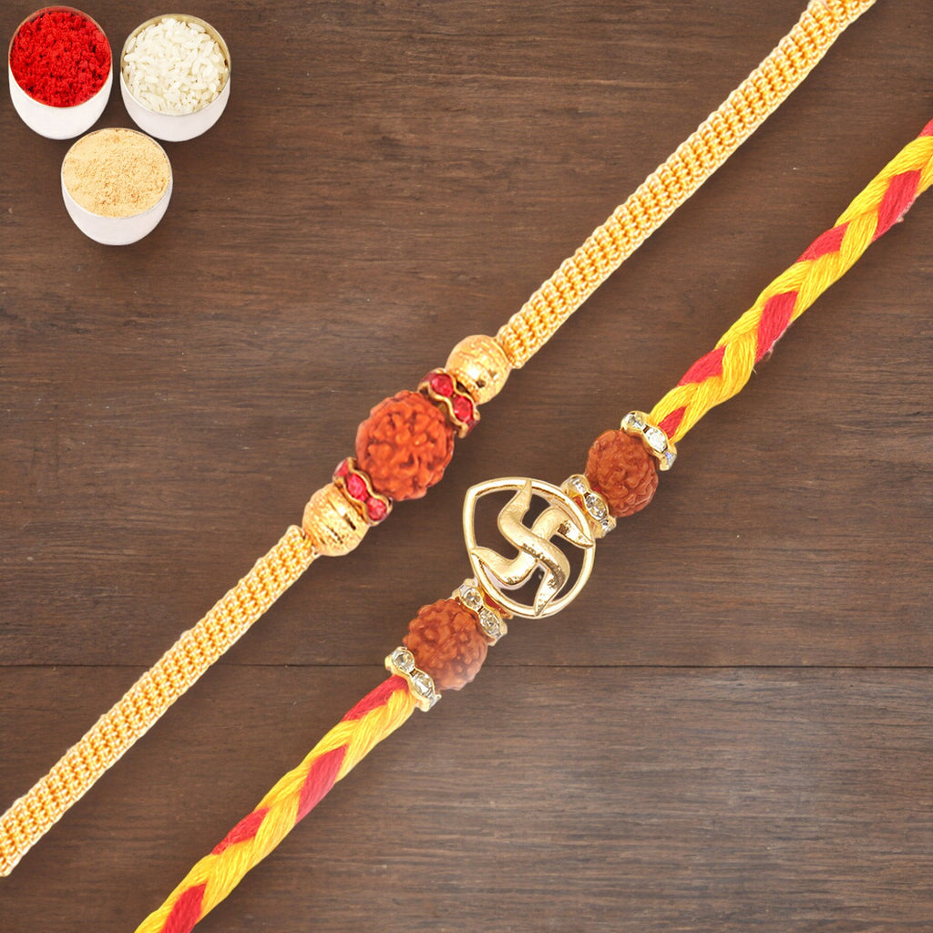 Rakhi for Brother Rakhis Online - Set of 2 RM605 and R50016 Premium Rakhis