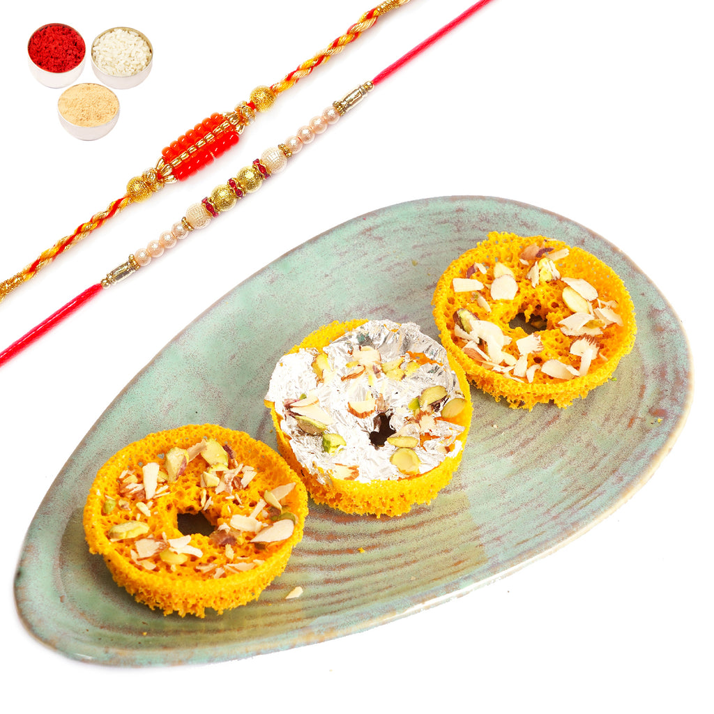 Rakhi Sweets-Mini Ghevar (Pack of 6)- (For India Delivery)