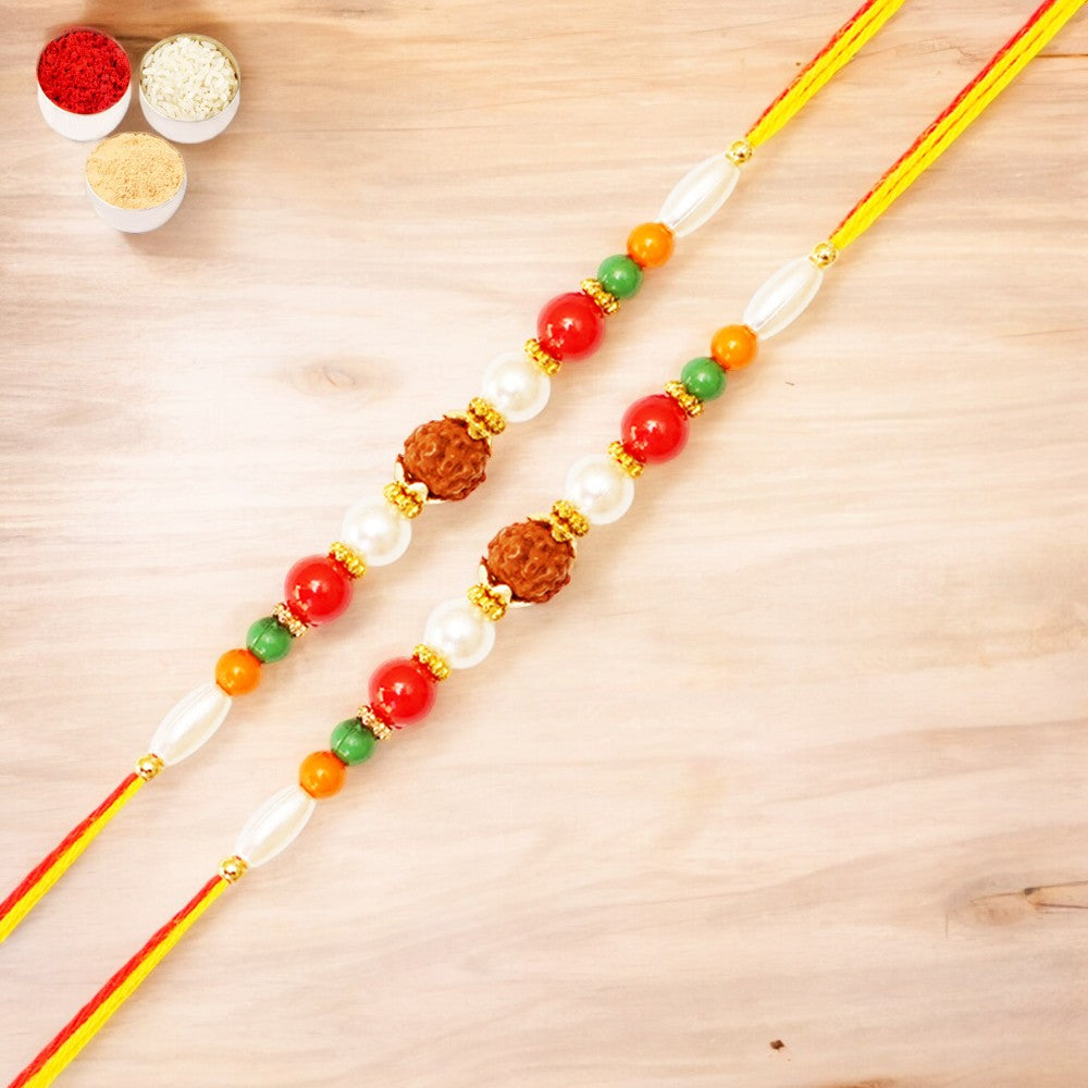 Rakhis Online USA-Set of 2-6155- Rudraksh Rakhi 