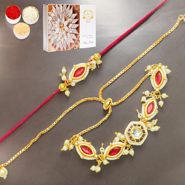 Rakhis Online Australia-Rmj- 10012 Bhaiya Bhabhi Rakhis with 200 gms of Kaju katli