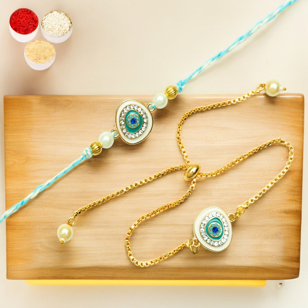 Rakhis Online USA-Rmj-6512 Bhaiya Bhabhi Rakhis