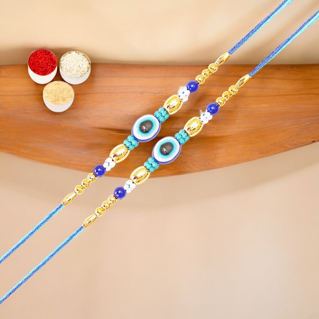 Rakhis Online Australia-Set of 2-N-156 Evil Eye Fancy Rakhi