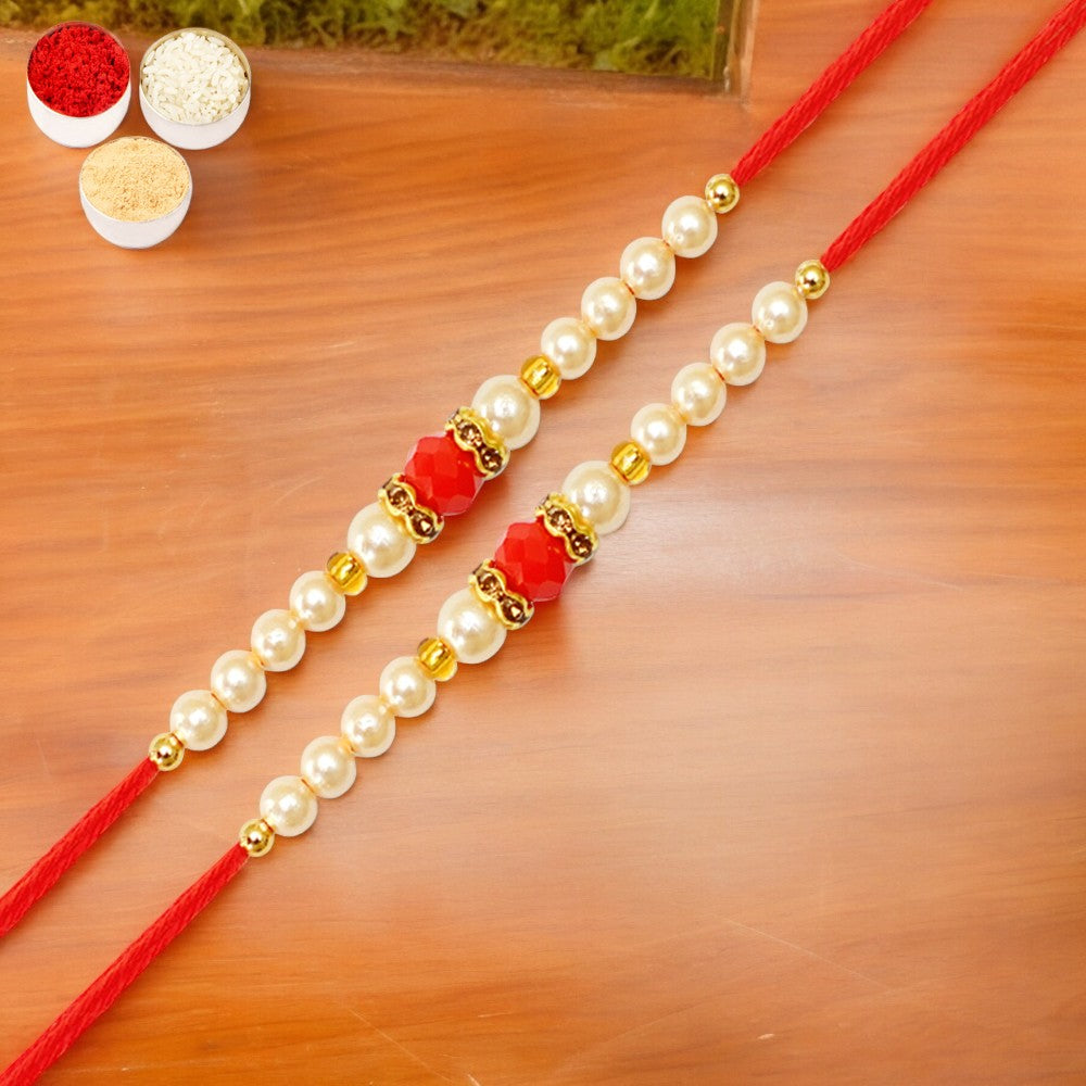 Rakhis Online USA-Set of 2-R-0001 Pearl rakhi