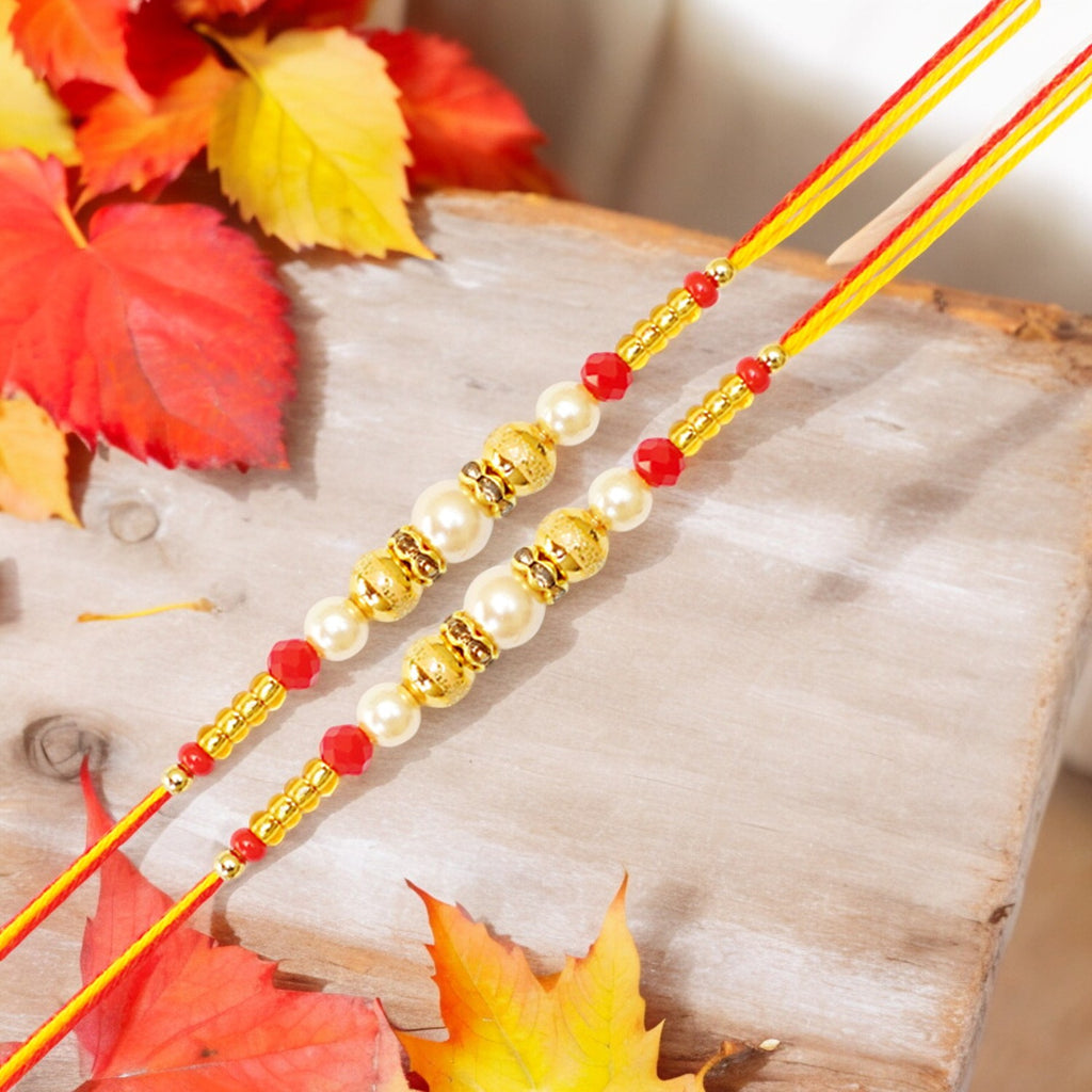 Rakhis Online UK-Set of 2-GR-14 Pearl Rakhi