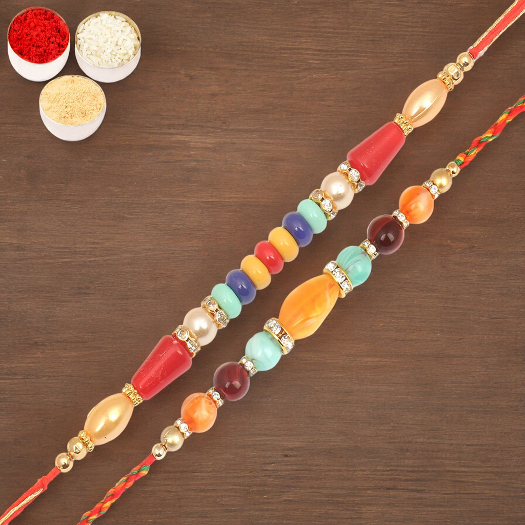 Rakhis Online USA-Set of 2-6959,8650 Fancy Thread Rakhi 