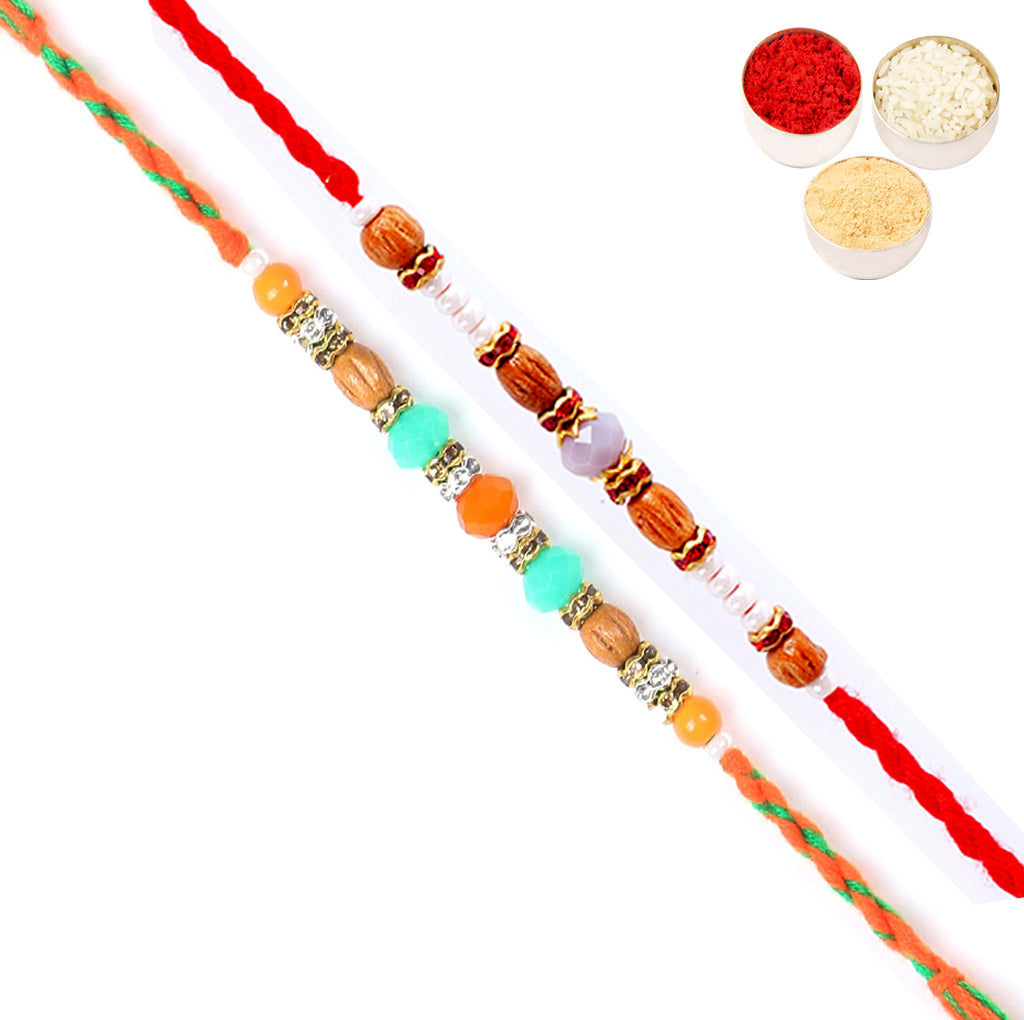 Rakhis Online Australia-Set of 2-6332,6366 Fancy Thread Rakhi 