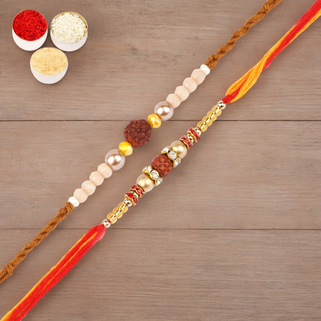 Rakhis Online Australia-Set of 2-1908, Nbh-252 Rudraksh Rakhi