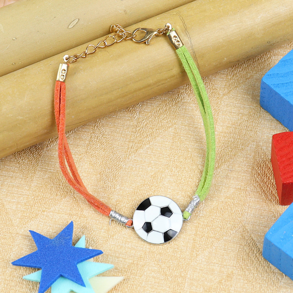 KR24-008- Rakhi Bracelet Metal Football Kids Rakhi